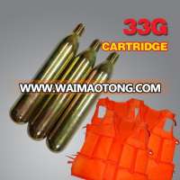 33g CO2 cartridge cylinder with 3/8 or 1/2 thread for life jacket